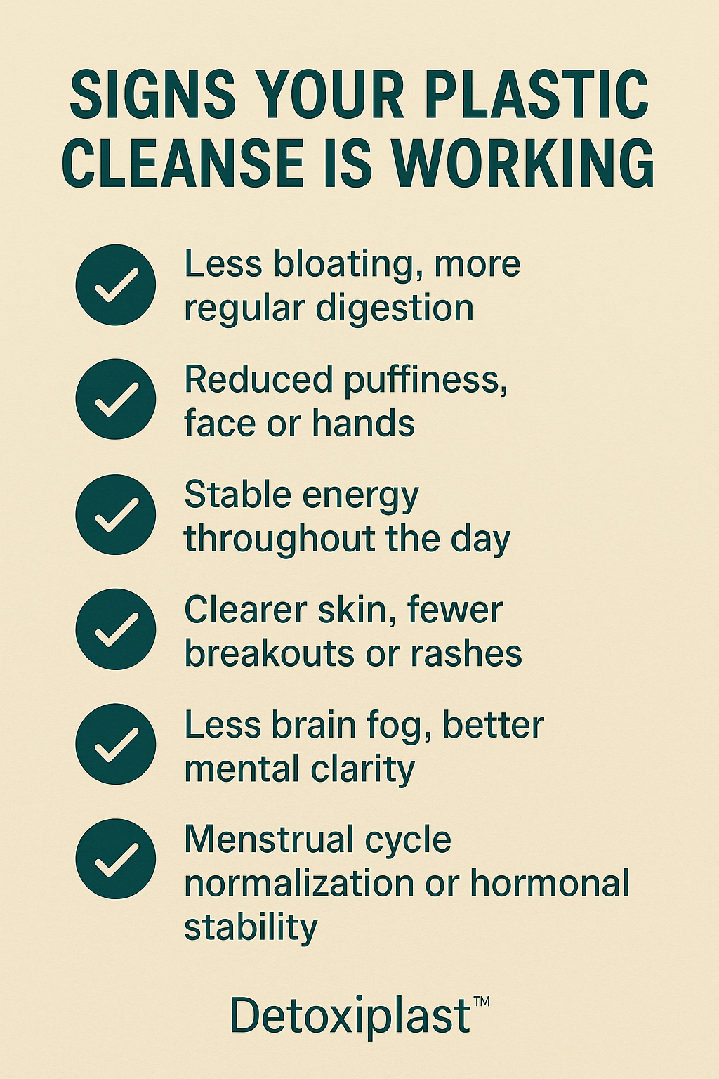 Signs to know if your plastic cleanse is working for microplastic detox. Detoxiplast informs us what to look for.